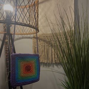 Rainbow Knitted Purse